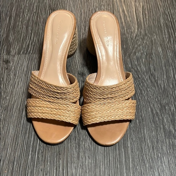 Chocolat Blu Tan Sandals with Woven Strap
